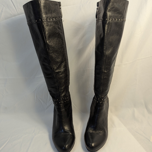 Johnston and Murphy Stylish High Black Studded Boot size 7M - Picture 5 of 16